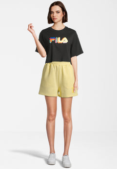 Beuna Cropped Graphic Tee - Black