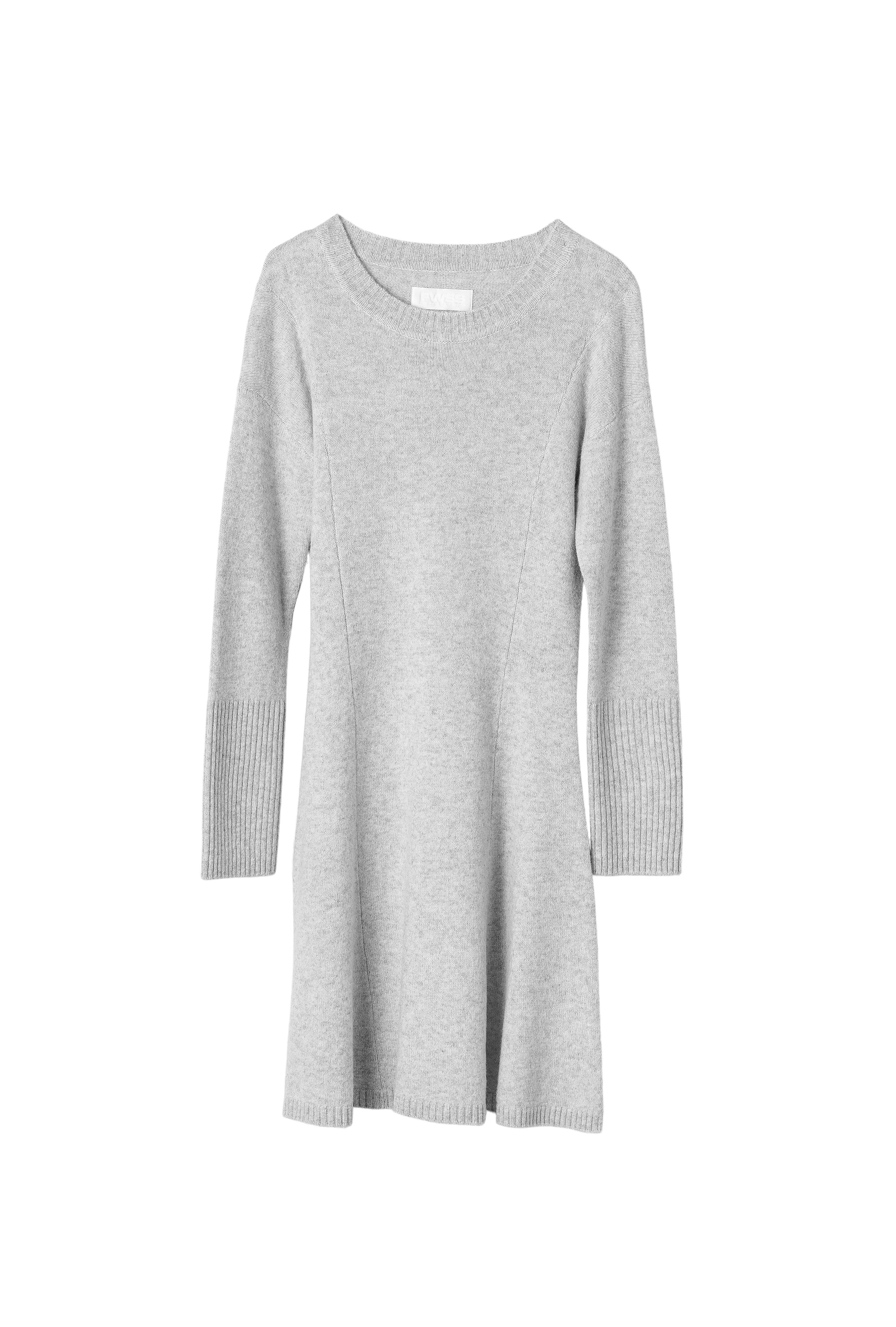 Oriental Poppies Knit Dress - Light Gray Melange