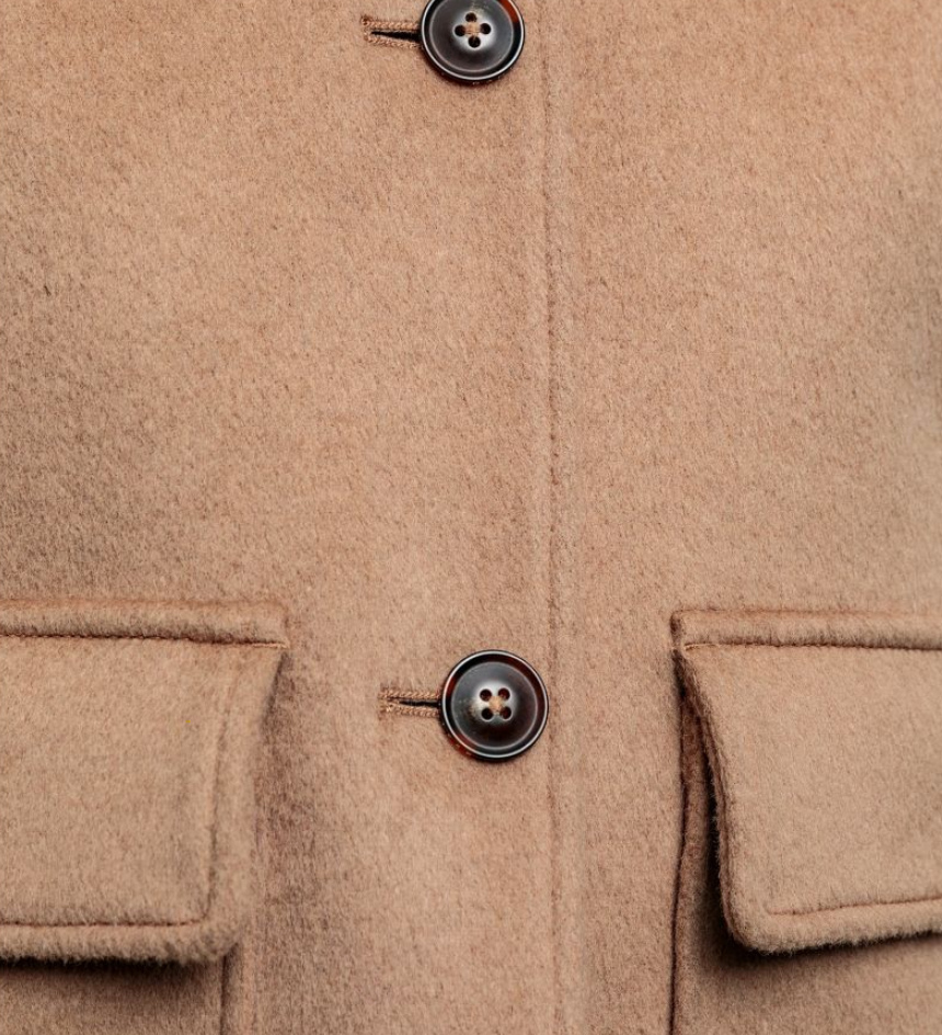D1. Wool Blend Cropped Jacket - Warm Khaki - GANT - Jakker - VILLOID.no