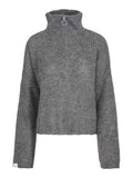 Florie Zip Knit Sweater - Winter Grey