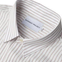 Striped Shirt L/S - White/Brown