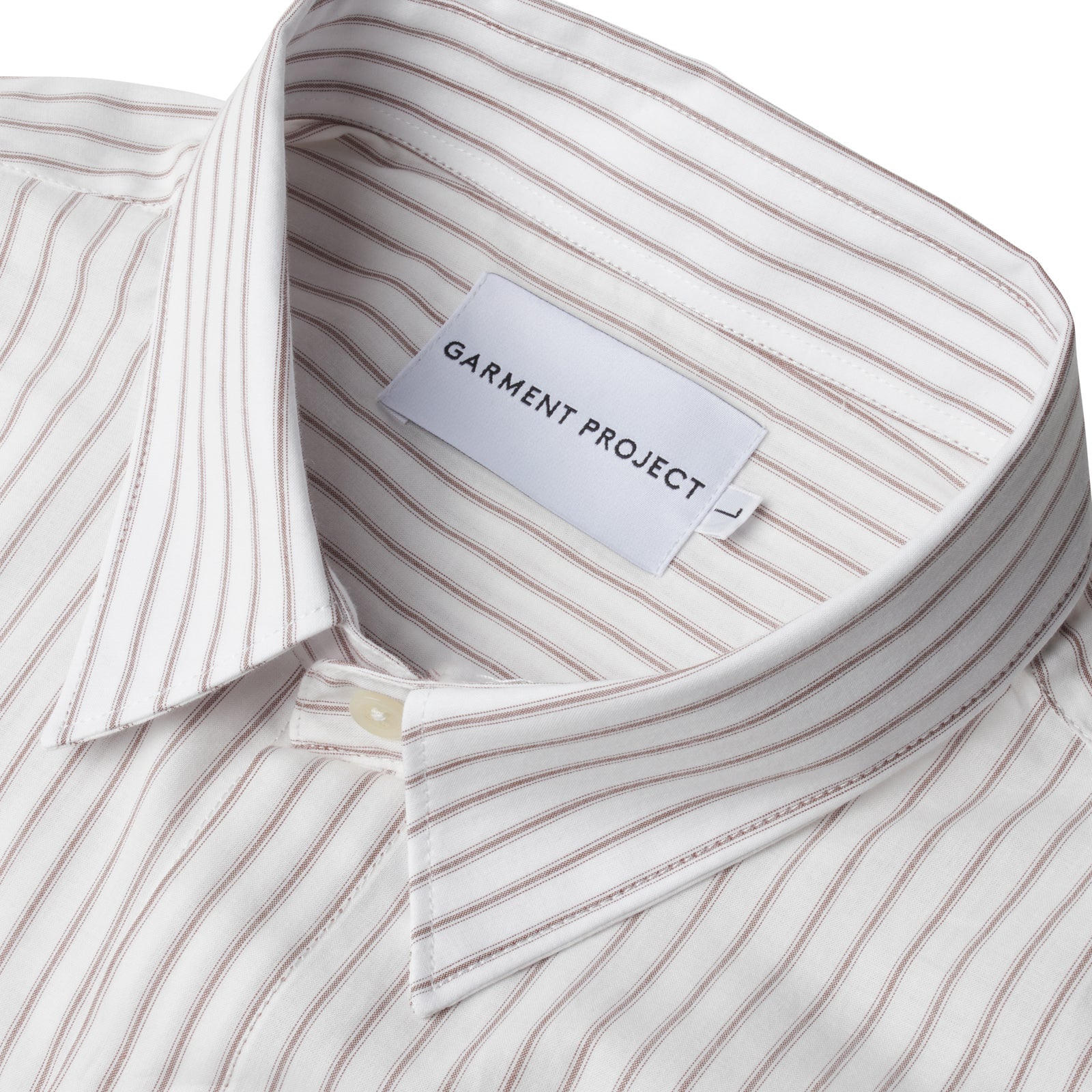 Striped Shirt L/S - White/Brown