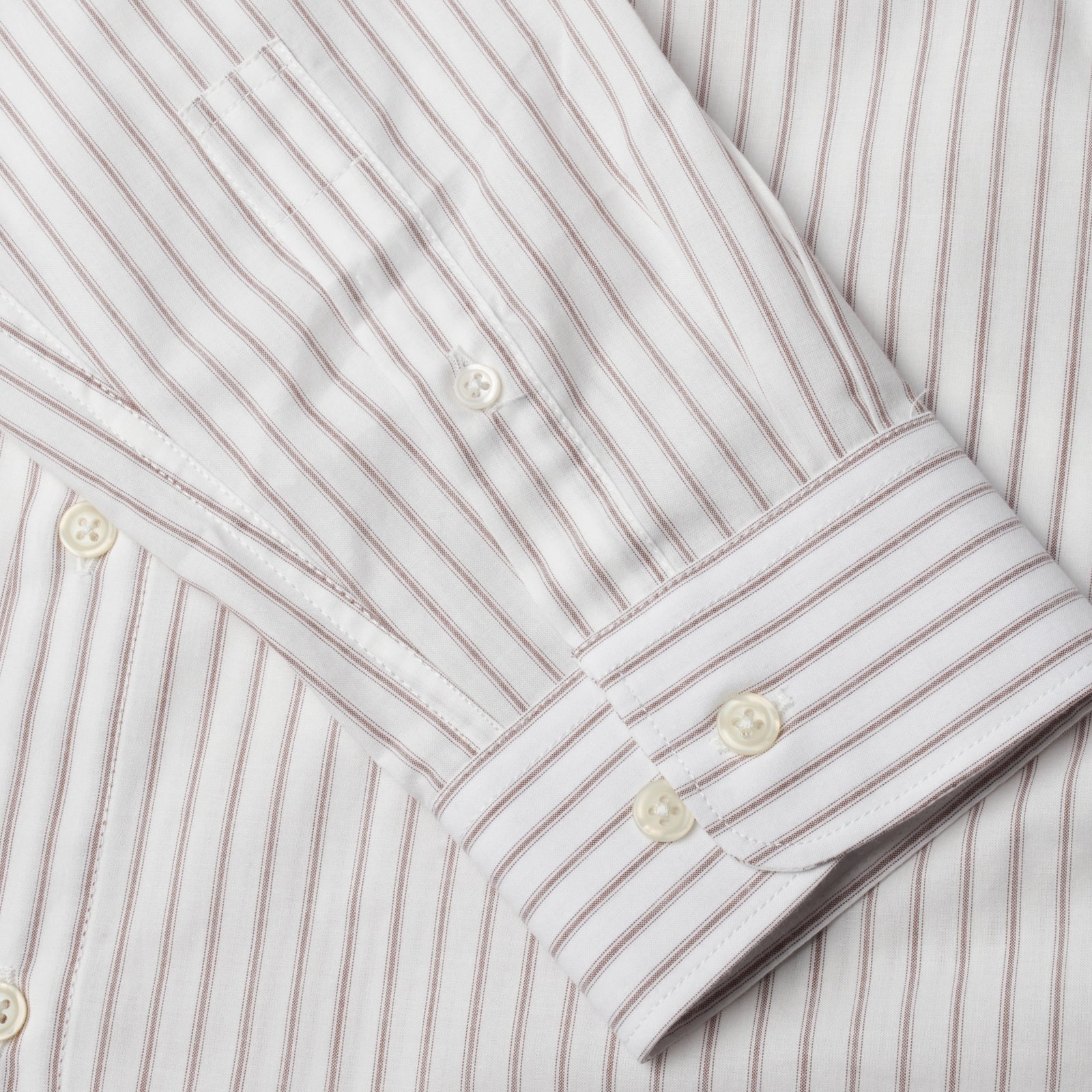 Striped Shirt L/S - White/Brown