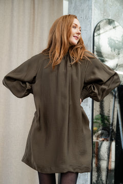 Luellagz Short Dress - Dark Olive