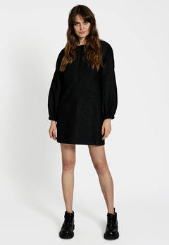 Gia O-Neck Dress - Black