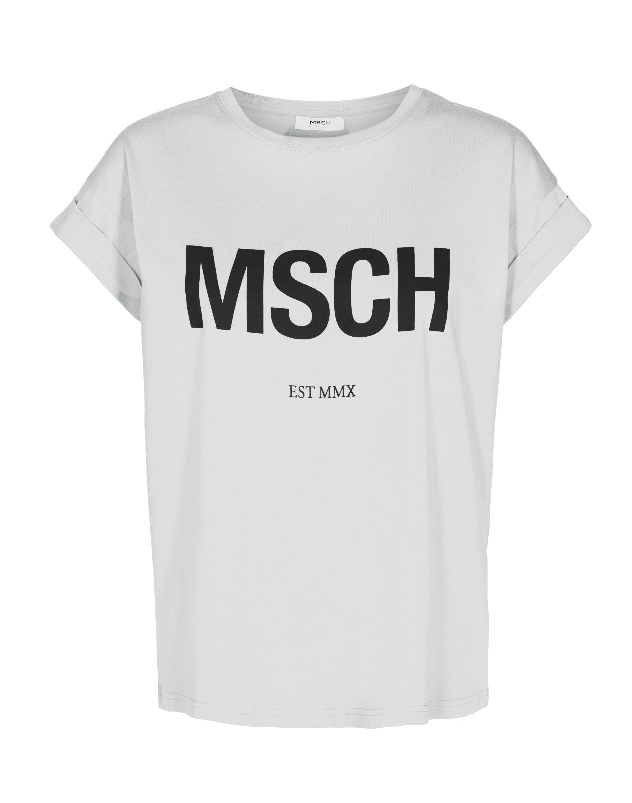 Alva MSCH STD Tee - White/Black - Moss Copenhagen - T-skjorter & Topper - VILLOID.no