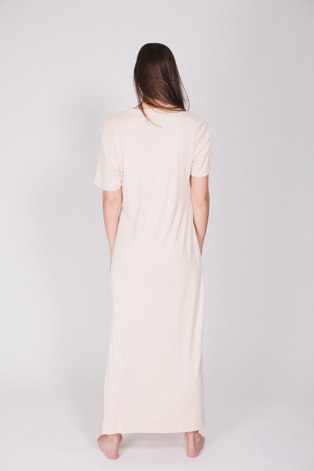 The T-dress : Tencel/Cotton - Cream - AWAN - Loungewear - VILLOID.no