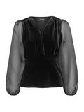 Hazel Velour Top - Black