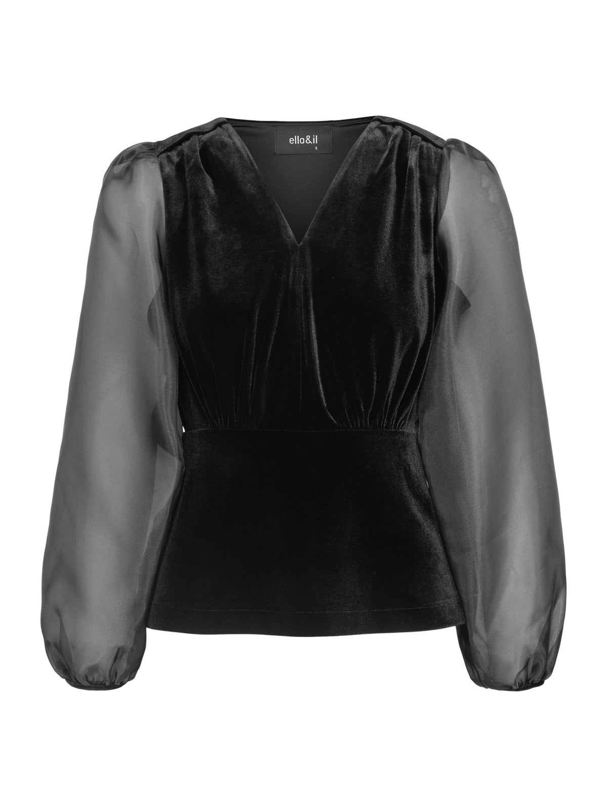 Hazel Velour Top - Black