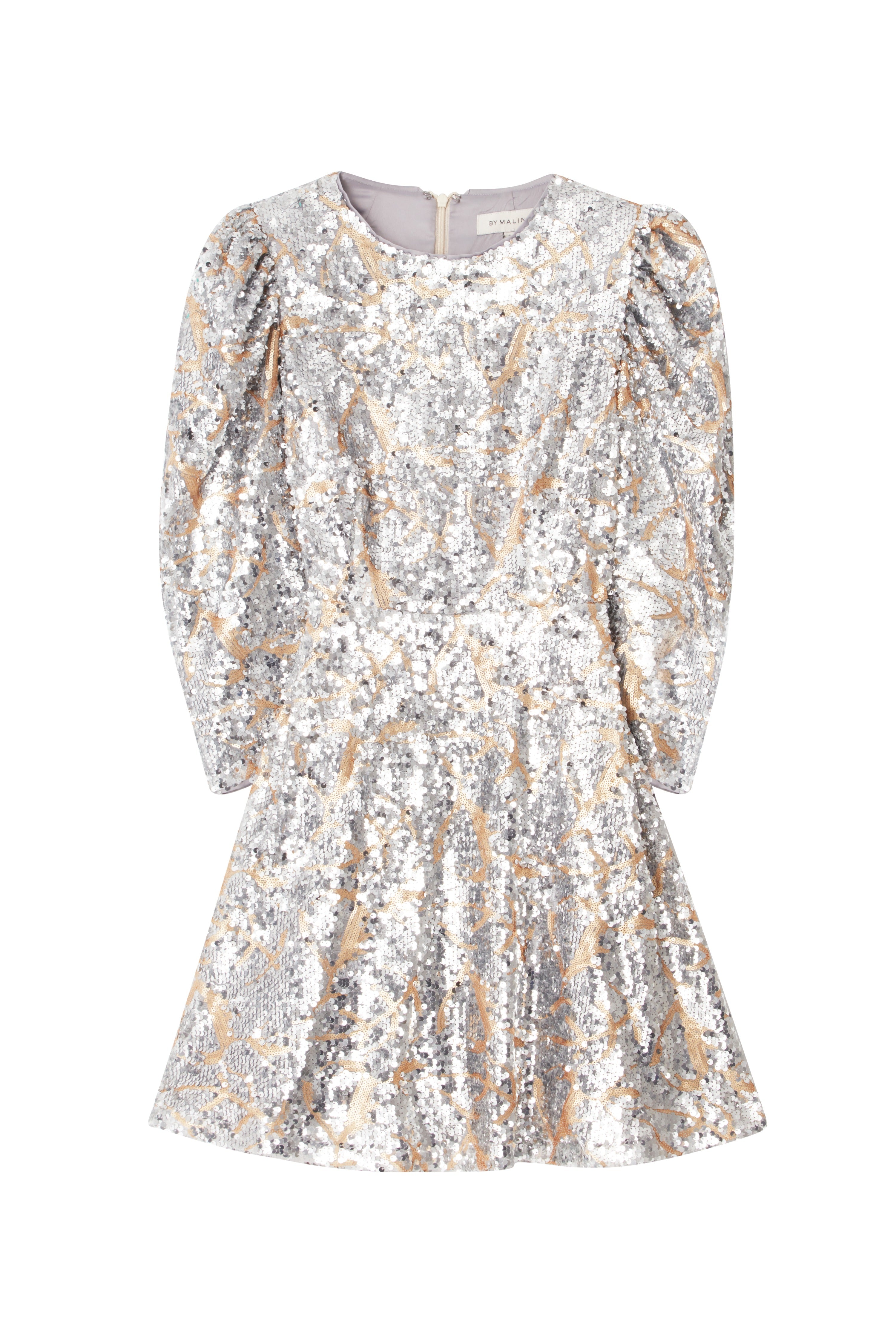 Hollis Sequin Dress - Stone Grey Sequin