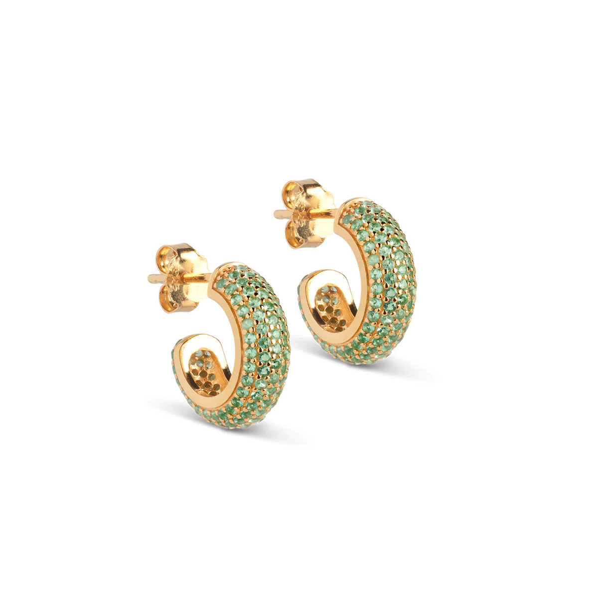Mini Sparkling Luna Hoops - Green