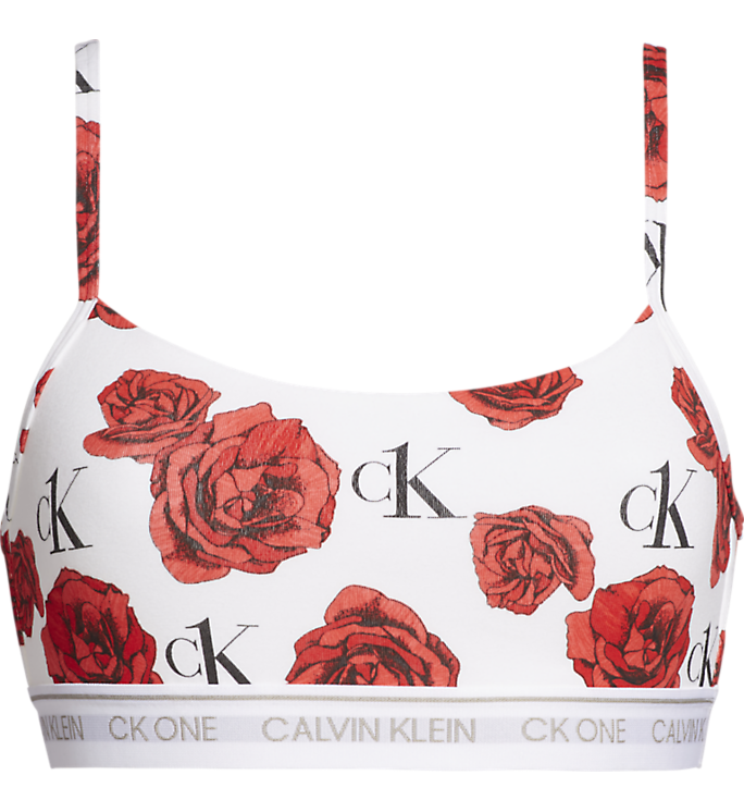 CK One Unlined Bralette - Charming Roses - Calvin Klein - Undertøy - VILLOID.no