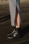 DrewGZ Striped SL Long Dress - Black/White Stripe