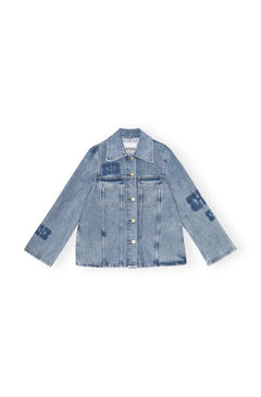Patch Denim Jacket - Mid Blue Sone