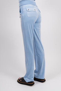 Del Ray Classic Velour Pant Pocket - Powder Blue