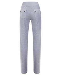 Del Ray Classic Velour Pant Pocket - Silver Marl