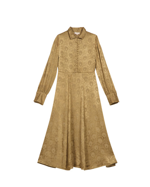 Jaquard Shirt Dress - Olive - ByTimo - Kjoler - VILLOID.no