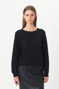 Brook Knit New Loose O-Neck - Black - Second Female - Gensere - VILLOID.no