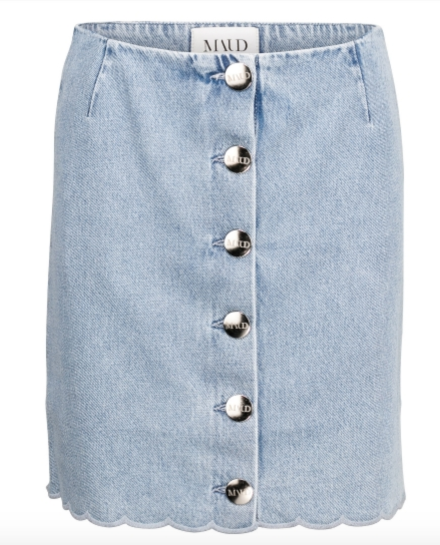 Jeans Button Skirt - Xenon Blue - MAUD - Skjørt - VILLOID.no