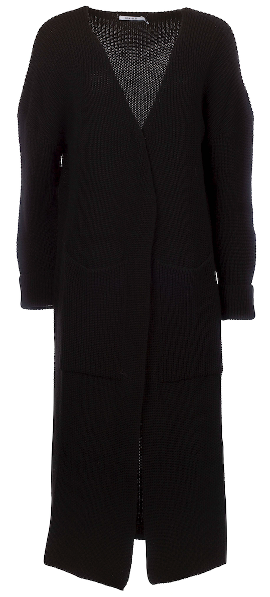 Knitted Long Cardigan - Black - NA-KD - Gensere - VILLOID.no