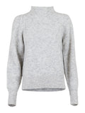 Marlia Knit Blouse - Light Grey Melange - Neo Noir - Bluser & Skjorter - VILLOID.no