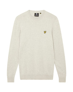 Cotton Merino Crew Jumper - Light Grey Marl