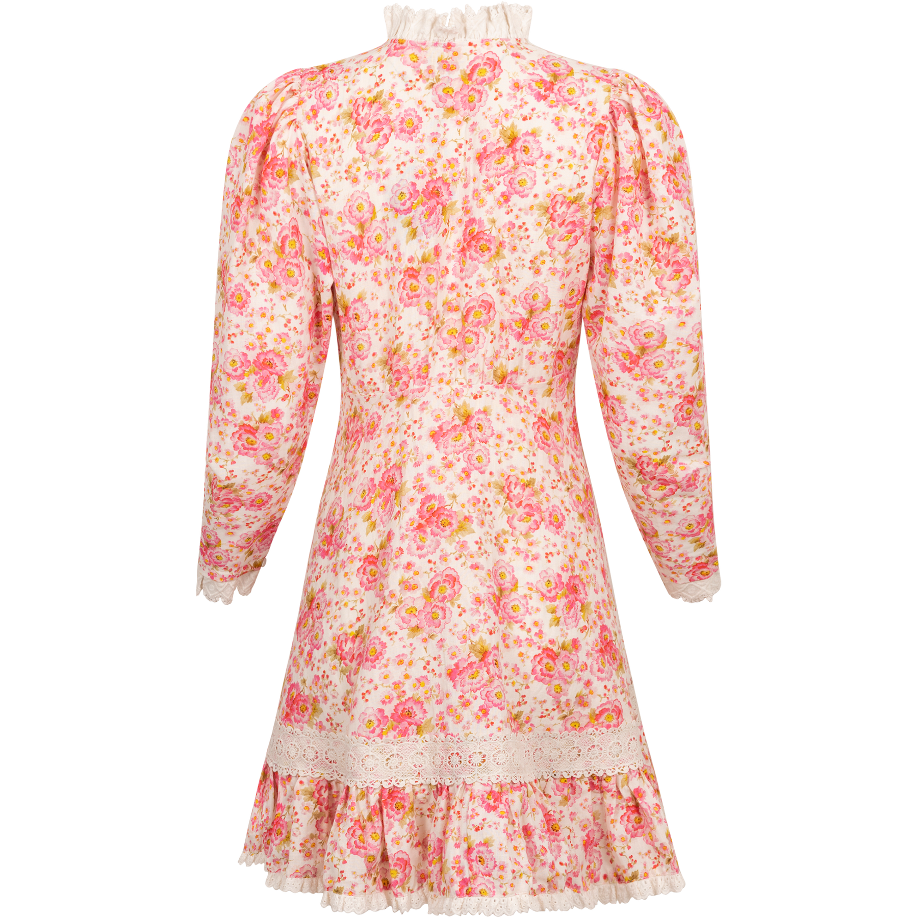 byTiMo - Kjoler - Linen Button Down Dress - Pink Flowers - Villoid byTiMo - Kjoler - Linen Button Down Dress - Pink Flowers - Villoid
