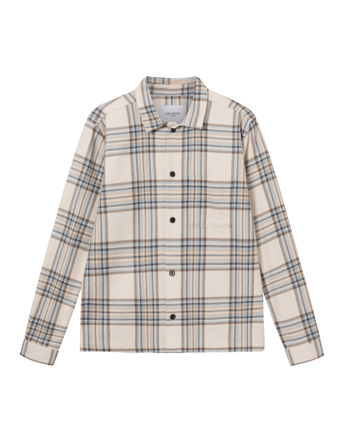Keanu Check Twill Shirt - Ivory/Dark Sand