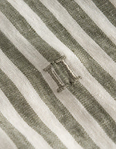 Kris Linen Ss Shirt - Ivory/Olive Night