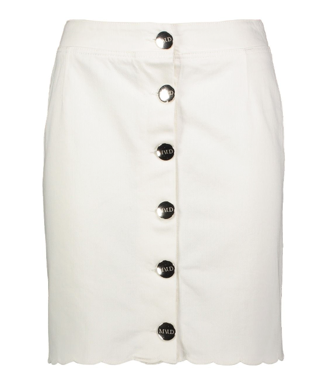 Jeans Button Skirt - White - MAUD - Skjørt - VILLOID.no