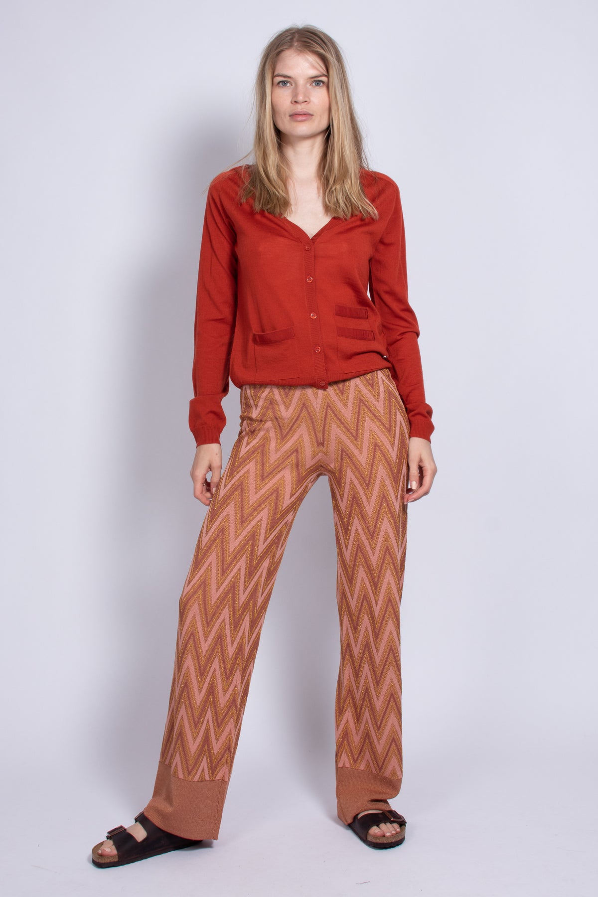 Bea Knit Trousers - Autumn Leaf - Second Female - Bukser & Shorts - VILLOID.no