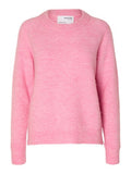 Lulu Ls Knit O-Neck - Moonlite Mauve Melange