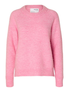 Lulu Ls Knit O-Neck - Moonlite Mauve Melange