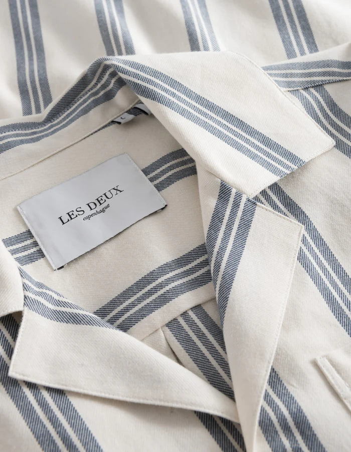 Lawson Stripe Ss Shirt - Ivory/India Ink