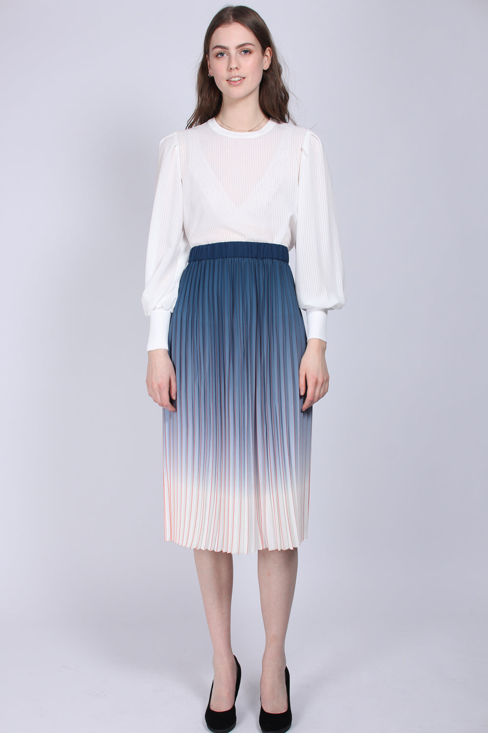 Striped Balloon Top - White - MAUD - T-skjorter & Topper - VILLOID.no