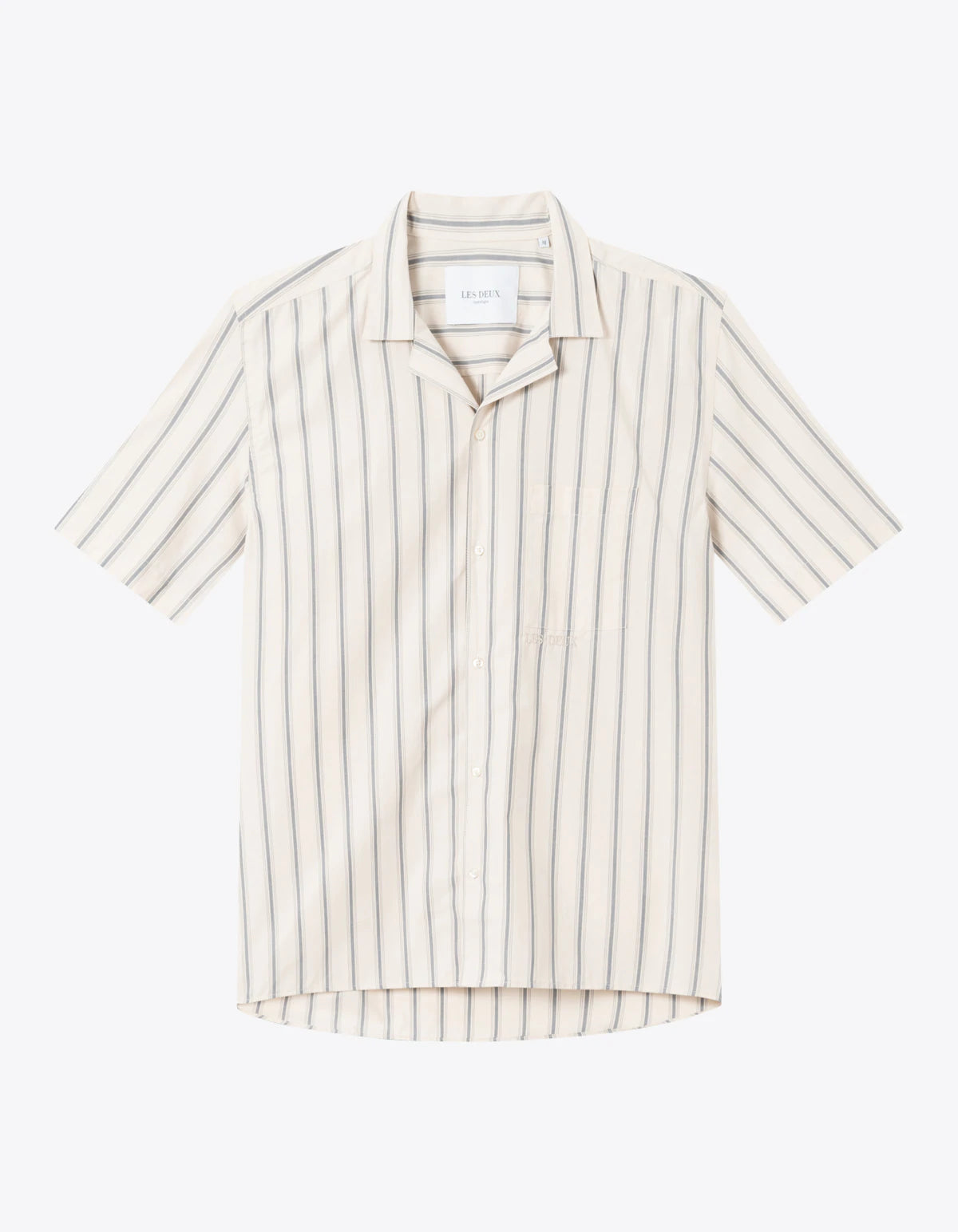 Leland LW Stripe SS Shirt - Ivory/Turbulence