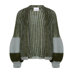 Liana Knit Cardigan - Light Blue/Army