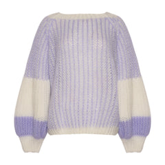 Liana Knit Sweater - Lavender/White