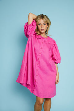 Lovely Linendress - Strong Pink
