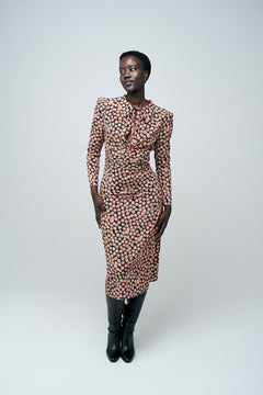 Margot Marseille Long Dress - Brun Et Orange
