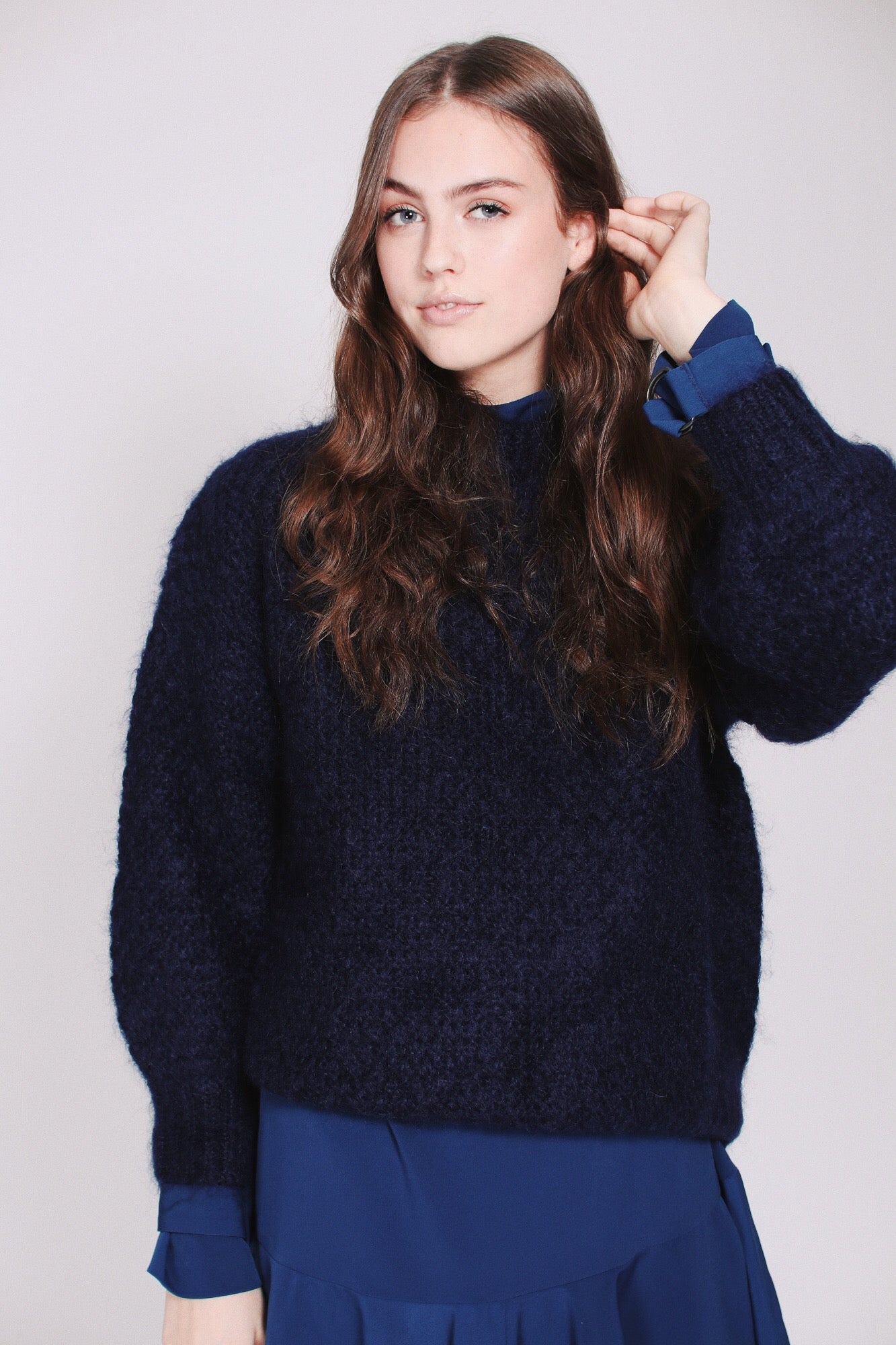 April Mohair Sweater - Navy - Billie & Me - Gensere - VILLOID.no