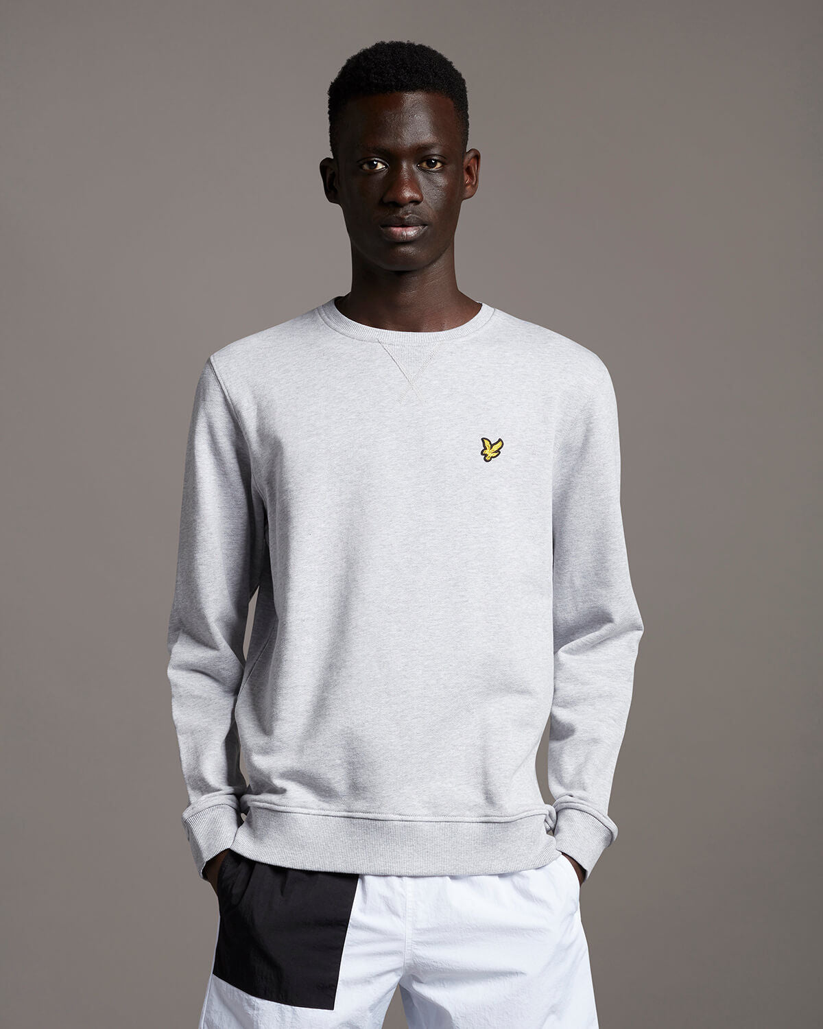 Crew Neck Sweatshirt - Light Grey Marl