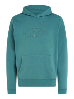 Hilfiger Curve Logo Hoody - Frosted Green