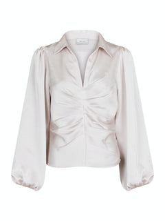 Mille Heavy Sateen Blouse - Ivory