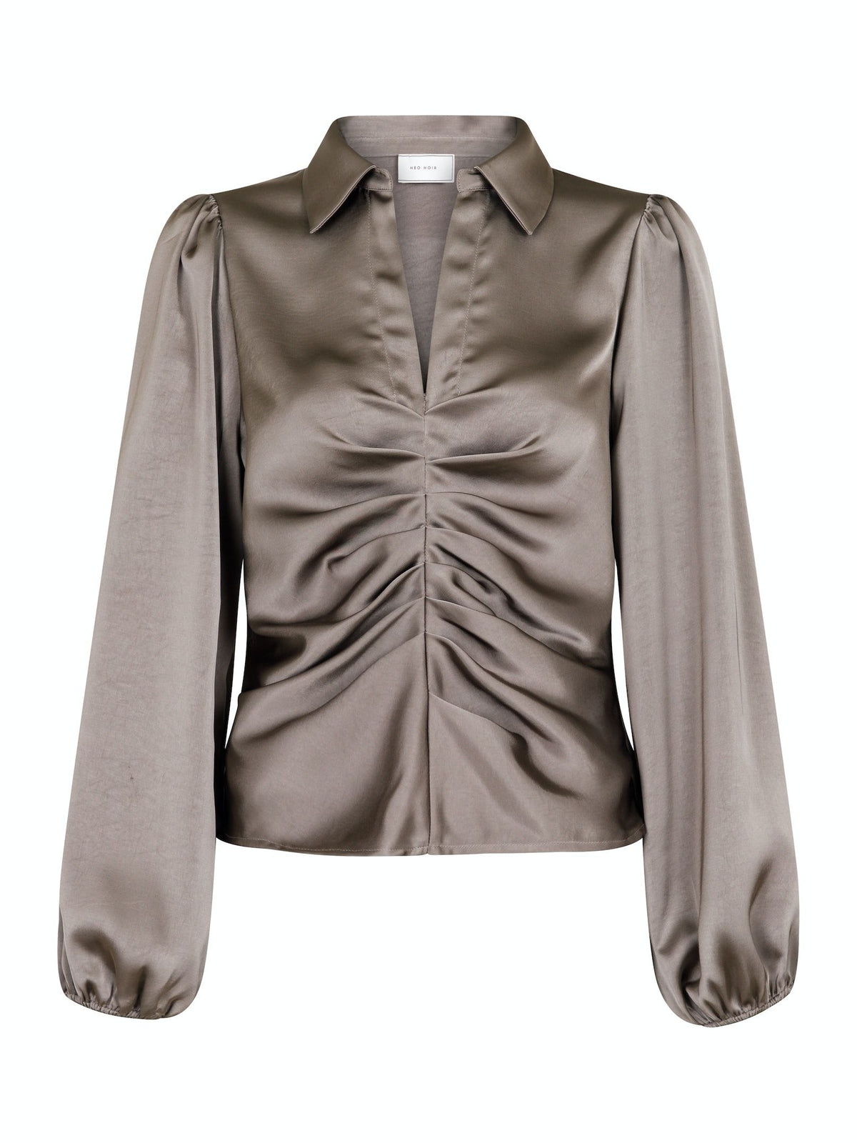 Mille Heavy Sateen Blouse - Warm Grey