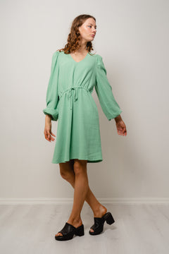 Viva Ls Short Linen Dress - Absinthe Green