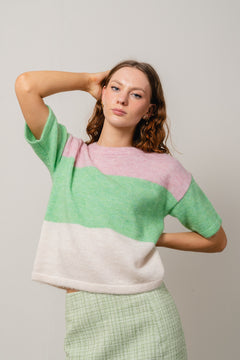 Liliana Me 2/4 Knit O-Neck - Sweet Lilac Absinthe And Birch