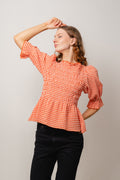 Georgia Top - Papaya Check