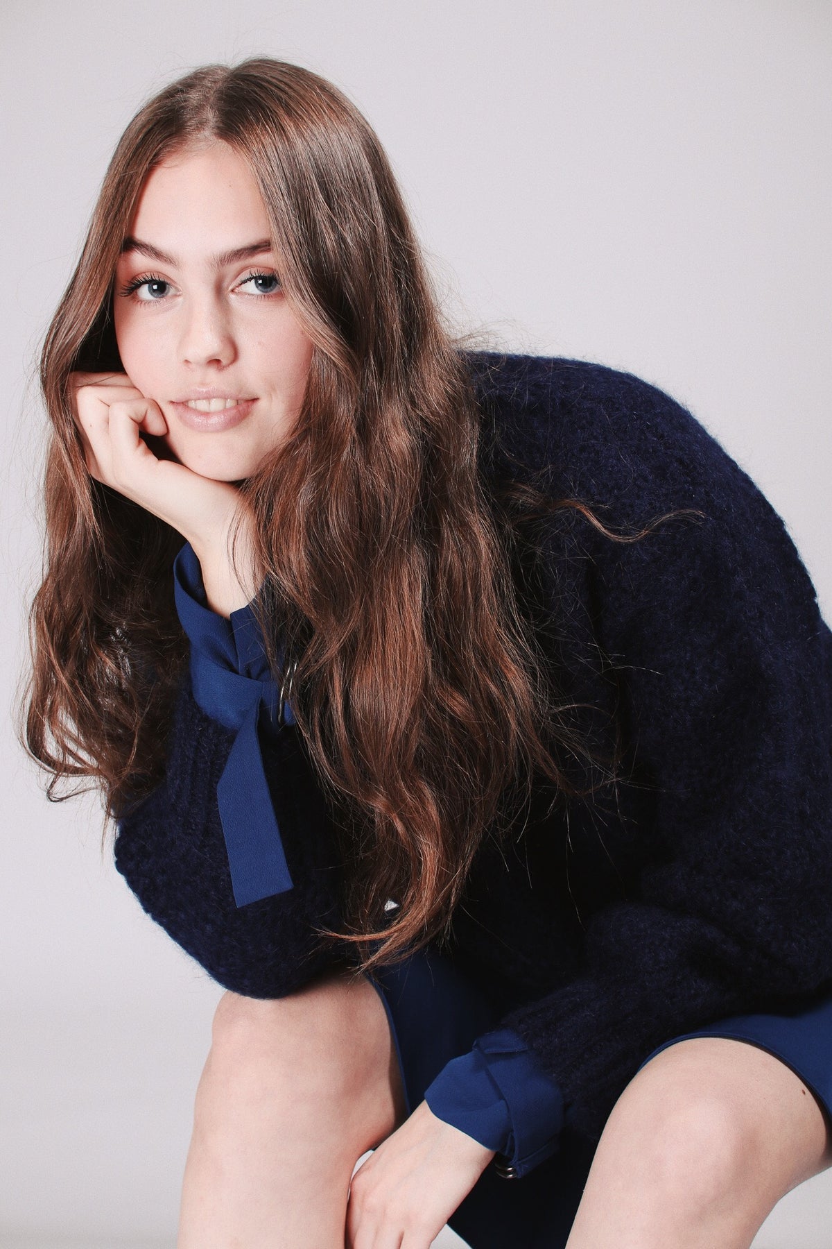 April Mohair Sweater - Navy - Billie & Me - Gensere - VILLOID.no