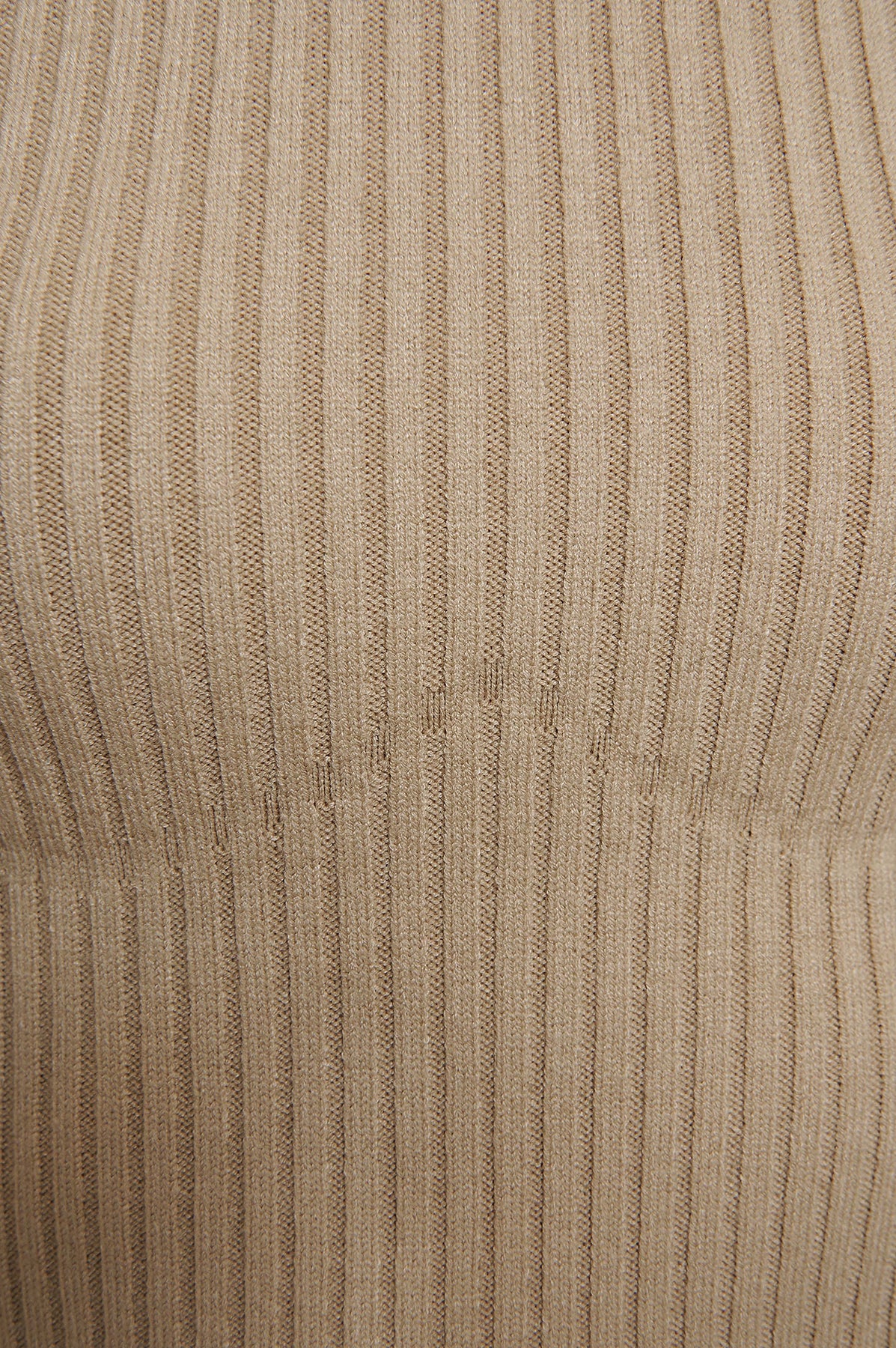 Seam Detail Ribbed Polo Top - Beige - Emma Ellingsen - T-skjorter & Topper - VILLOID.no